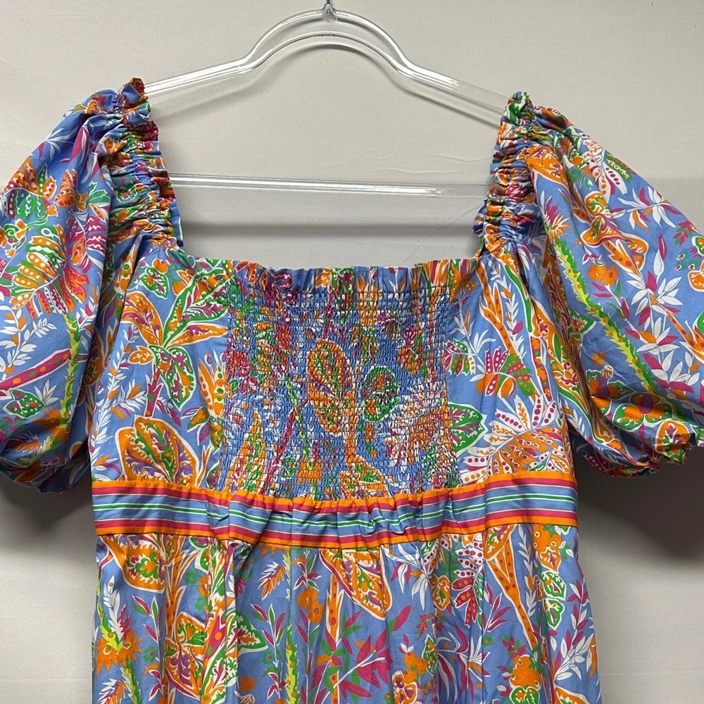 Gretchen Scott Designs Promenade Vintage Vines Peri Print Women's L - Picture 3 of 7